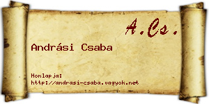 Andrási Csaba névjegykártya